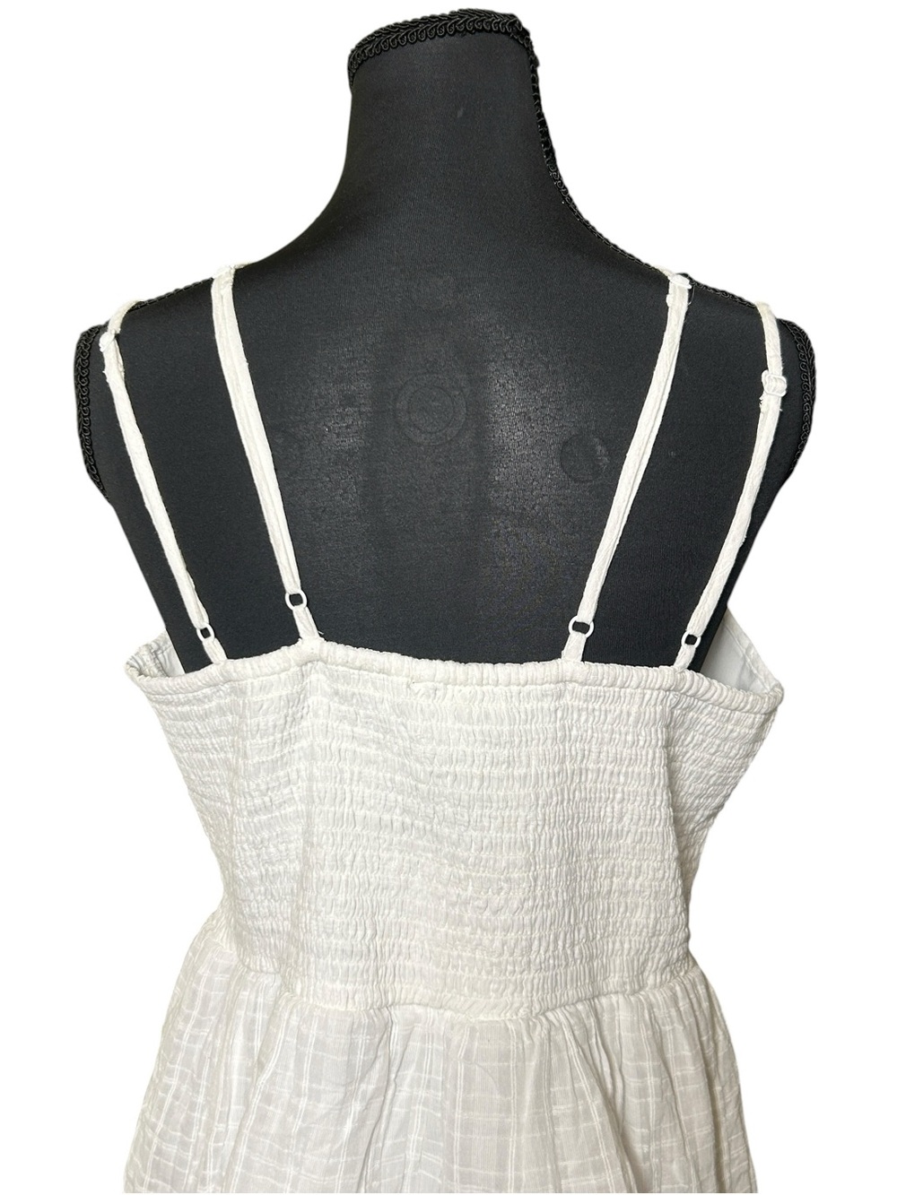 American Eagle White Tiered Ruffle Mini Dress Large NWT Cotton - Picture 6 of 10